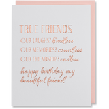 Friend Quote Birthday Card, Best Friends Gift, True Friendship Card