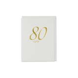 Gold Eighty Birthday Card