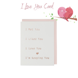 Anniversary, Valentine's Day, I Love You, Quote Greeting Card