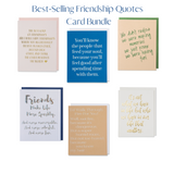 Best Selling Friendship Quote Cards Bundle, Set of 6 Cards with Free Shipping, Blank Cards