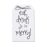 Eat Drink And Be Merry Black & White Tags Pack of 10