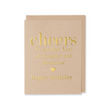 Gold Cheers To Another Year Happy Birthday Card