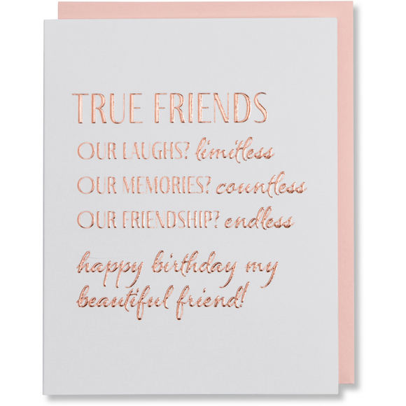 Friend Quote Birthday Card, Best Friends Gift, True Friendship Card
