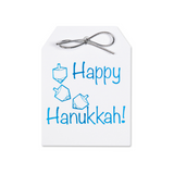Happy Hanukkah Dreidel Tags, Gold & Blue Foil Pack of 10
