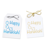 Happy Hanukkah Dreidel Tags, Gold & Blue Foil Pack of 10