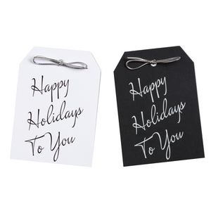 Happy Holidays To You Black & White Foil Tags Pack of 10
