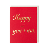 Anniversary, Love, Valentine's Day Card, Happy = You + Me, Greeting Card