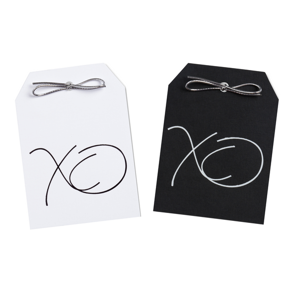 XO Black and White Foil Tags Pack of 10
