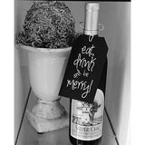 Eat Drink And Be Merry Black & White Tags Pack of 10